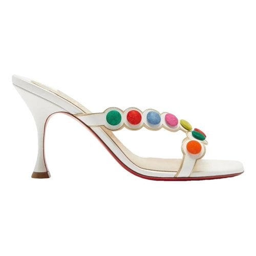 Pre-owned Christian Louboutin Leather Mules In Multicolour