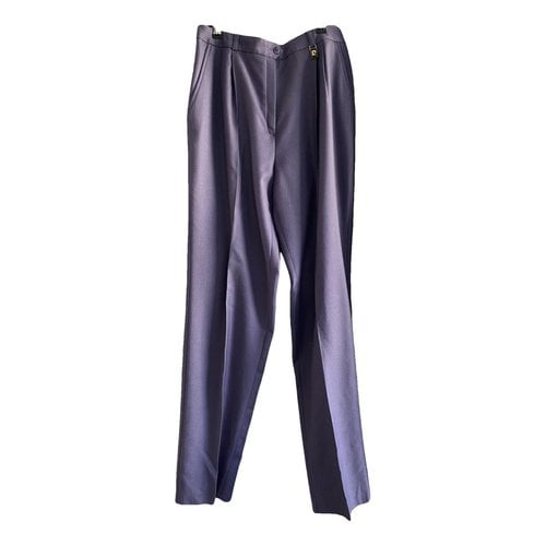 Pre-owned Pierre Cardin Wool Large Pants In Purple