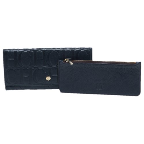 Pre-owned Carolina Herrera Leather Wallet In Blue