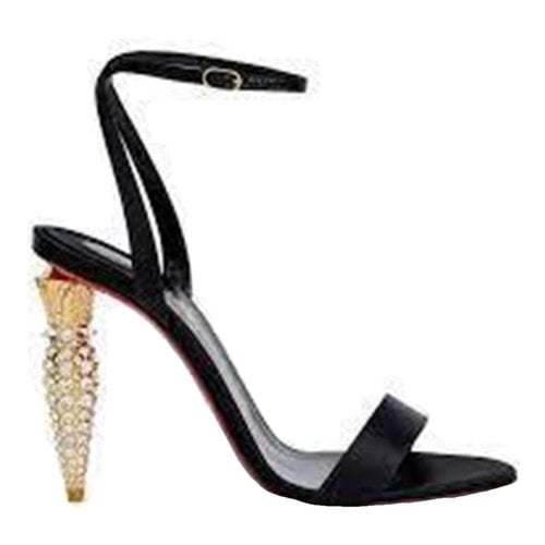 Pre-owned Christian Louboutin Cloth Sandal In Black