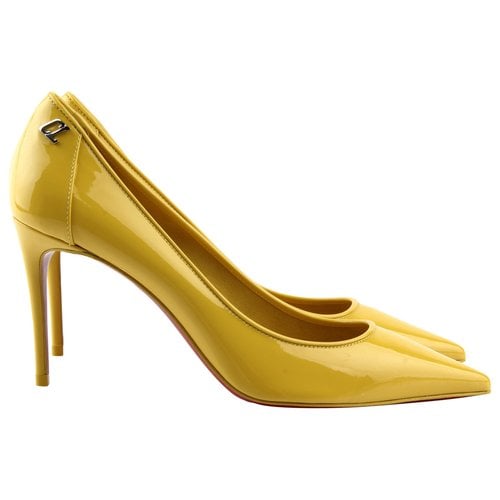 Pre-owned Christian Louboutin Patent Leather Heels In Yellow