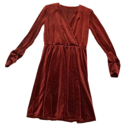 Pre-owned Max & Co Velvet Mini Dress In Red