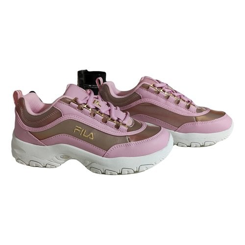 Pre-owned Fila Glitter Trainers In Pink