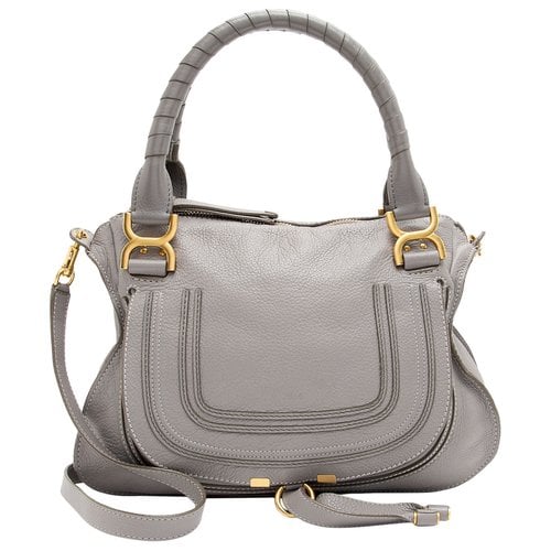 Pre-owned Chloé Marcie Leather Satchel In Grey