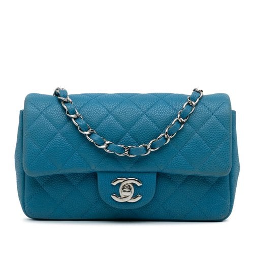 Pre-owned Chanel Timeless/classique Leather Crossbody Bag In Blue