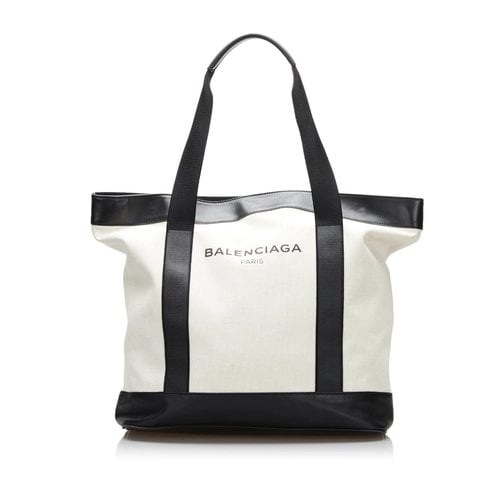 Pre-owned Balenciaga Leather Tote In White