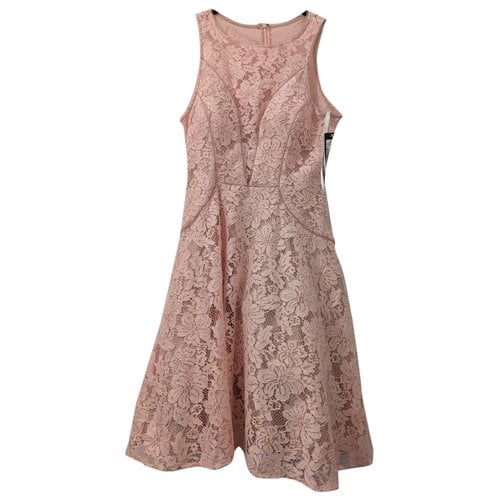 Pre-owned Xscape Lace Mid-length Dress In Pink