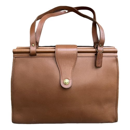 Pre-owned Coach Leather Tote In Brown
