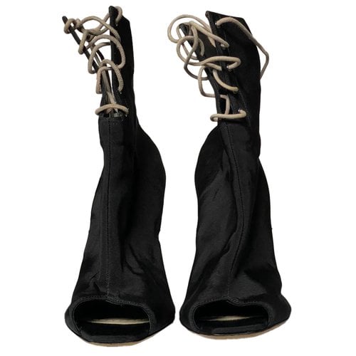 Pre-owned Dior Cloth Boots In Black