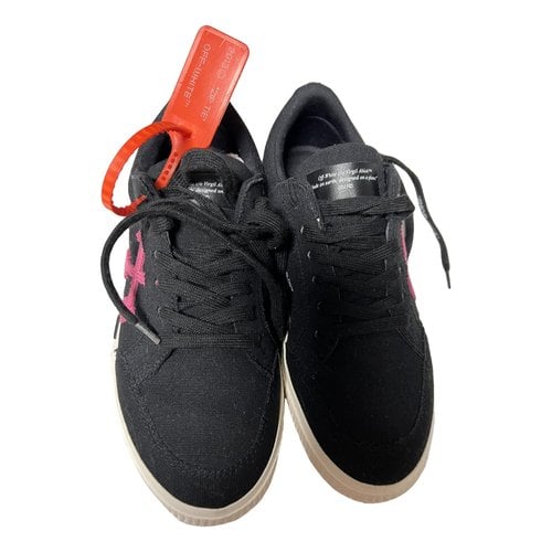 Pre-owned Off-white Tweed Lace Ups In Black