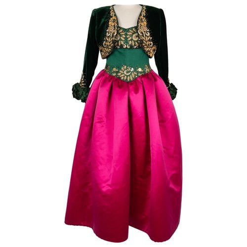 Pre-owned Nina Ricci Velvet Maxi Dress In Pink
