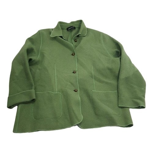 Pre-owned Elena Miro' Wool Short Vest In Green