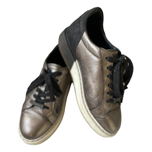 Pre-owned Brunello Cucinelli Leather Trainers In Gold