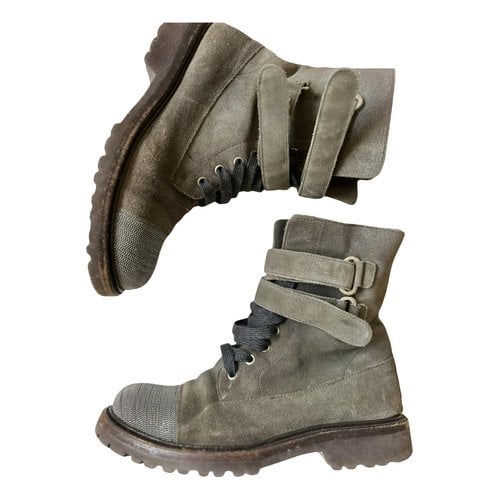 Pre-owned Brunello Cucinelli Leather Boots In Grey