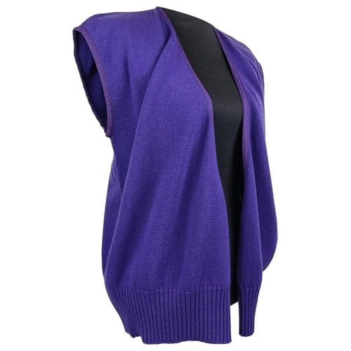 Pre-owned Versace Wool Cardigan In Purple