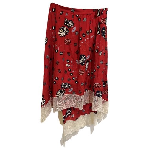 Pre-owned Zadig & Voltaire Silk Mid-length Skirt In Red