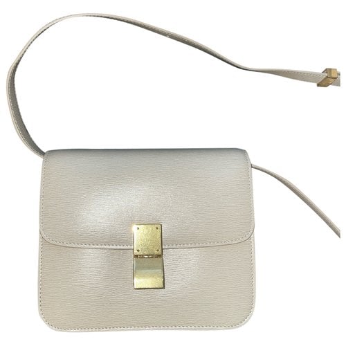 Pre-owned Celine Classic Leather Crossbody Bag In Beige