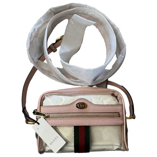 Pre-owned Gucci Ophidia Leather Crossbody Bag In Pink