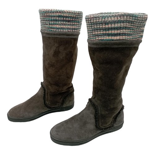 Pre-owned Missoni Leather Snow Boots In Grey