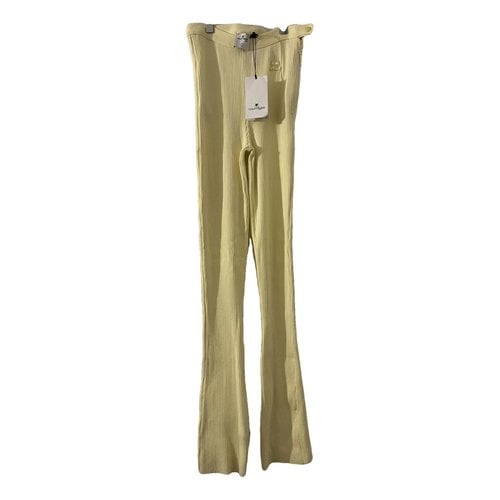 Pre-owned Courrèges Slim Pants In Yellow