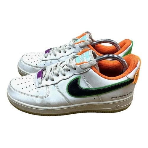 Pre-owned Nike Air Force 1 Leather Low Trainers In Multicolour