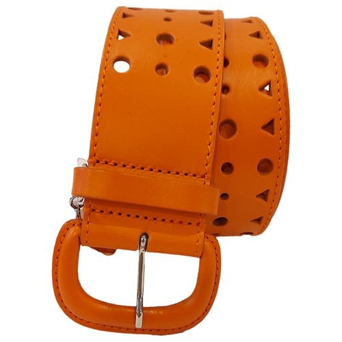 Pre-owned Armani Jeans Leather Belt In Orange