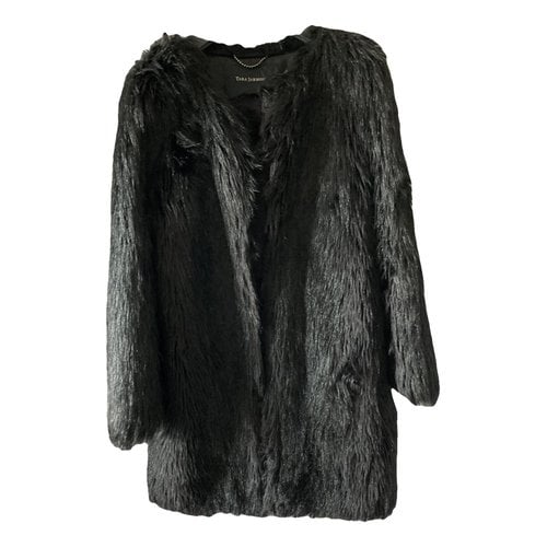 Pre-owned Tara Jarmon Faux Fur Coat In Black