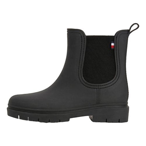 Pre-owned Tommy Hilfiger Wellington Boots In Anthracite