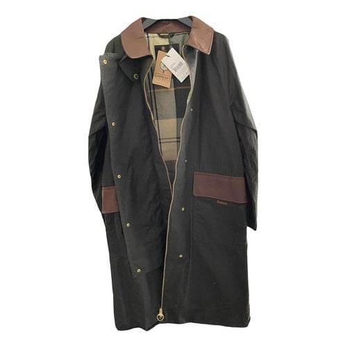 Pre-owned Barbour Trench Coat In Green