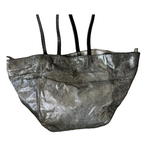 Pre-owned Claris Virot Leather Handbag In Grey
