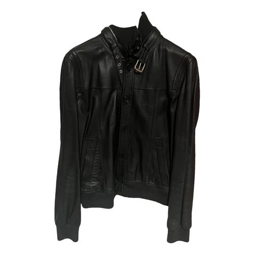 Pre-owned D&g Vegan Leather Jacket In Black