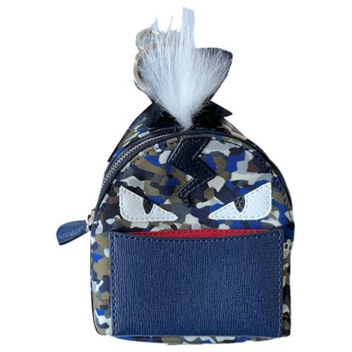 Pre-owned Fendi Sac Ã Dos Bag Charm In Blue