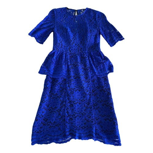 Pre-owned Whistles Lace Mid-length Dress In Blue