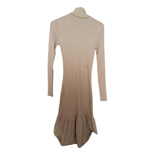 Pre-owned Patrizia Pepe Wool Mid-length Dress In Camel