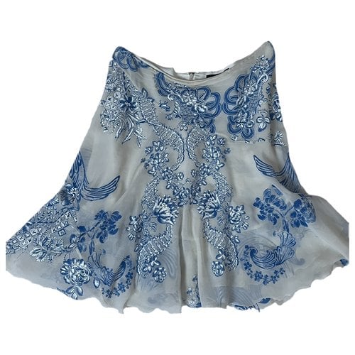 Pre-owned Roberto Cavalli Silk Mini Skirt In Blue