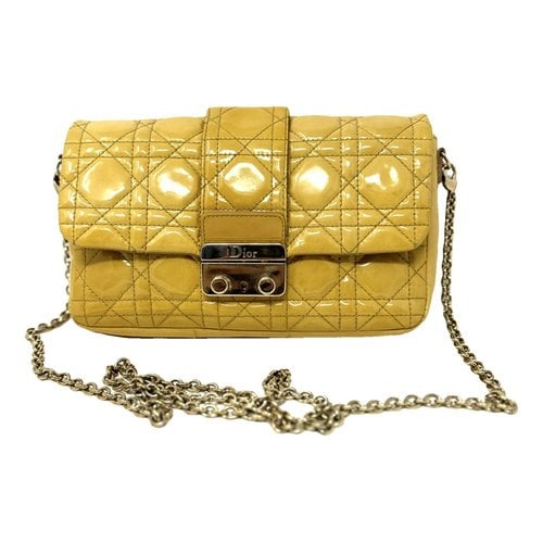 Pre-owned Dior New Lock Leather Handbag In Yellow