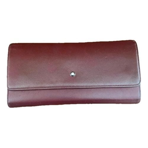 Pre-owned Montblanc Leather Wallet In Burgundy