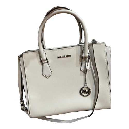 Pre-owned Michael Kors Dillon Leather Tote In White