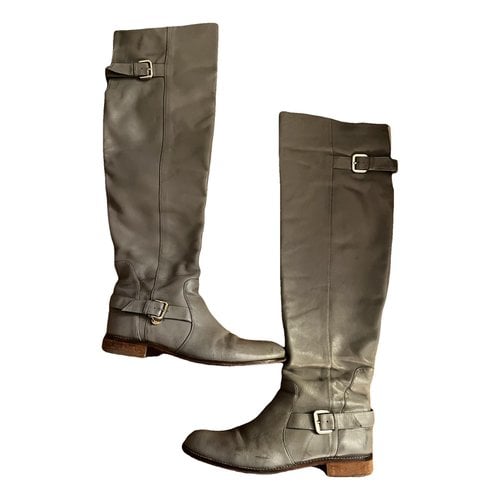 Pre-owned Patrizia Pepe Leather Boots In Grey