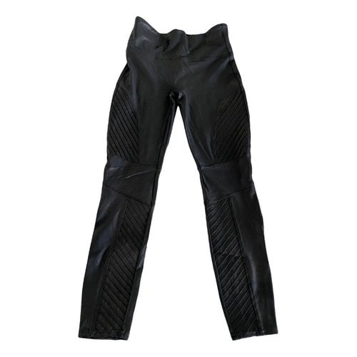 Pre-owned Spanx Leather Leggings In Black
