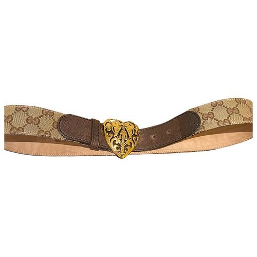 Pre-owned Gucci Leather Belt In Beige