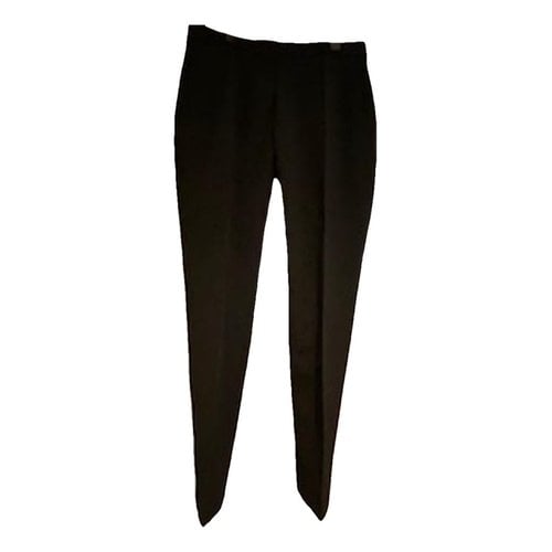 Pre-owned Burberry Wool Straight Pants In Black