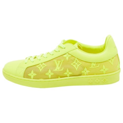 Pre-owned Louis Vuitton Leather Trainers In Yellow