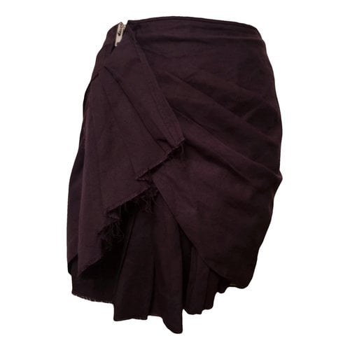 Pre-owned Isabel Marant Linen Mini Skirt In Burgundy