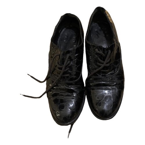 Pre-owned Sonia Rykiel Patent Leather Lace Ups In Black