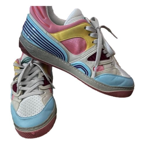 Pre-owned Gucci Patent Leather Trainers In Multicolour