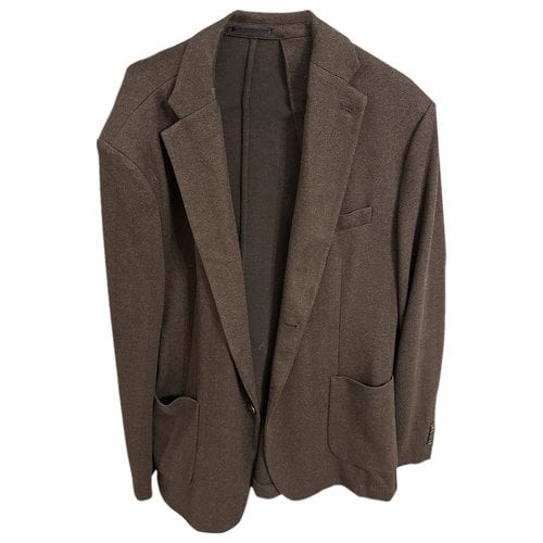 Pre-owned Piombo Wool Vest In Brown