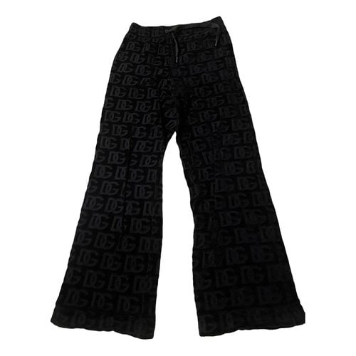 Pre-owned Dolce & Gabbana Velvet Trousers In Black