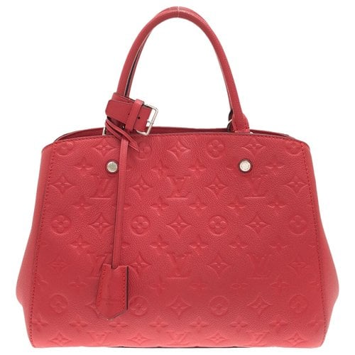 Pre-owned Louis Vuitton Montaigne Leather Handbag In Red