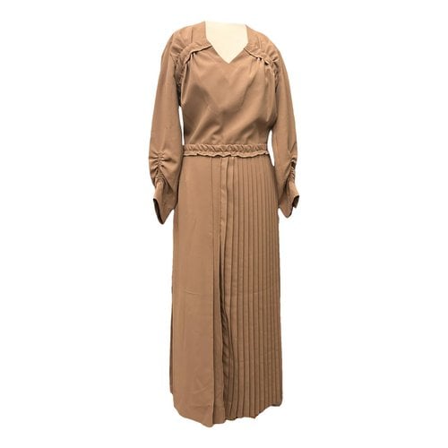 Pre-owned Carven Maxi Dress In Camel
